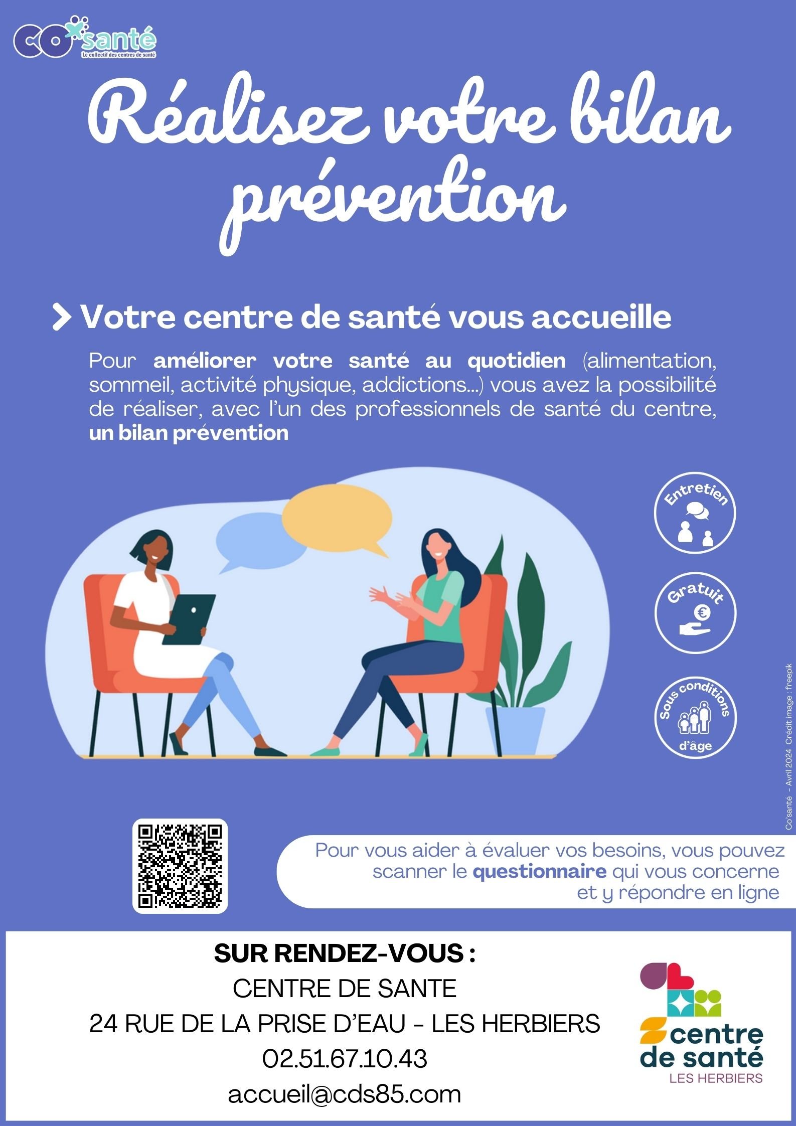 Le Centre de Santé vous accueille pour votre Bilan de Prévention